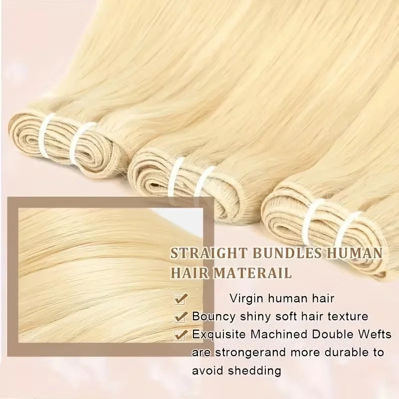 Straight 613 Brazilian Hair Bundles Straight Weave Remy Human Hair Weft 26 28 30 32 34 36 38 40 Inch Bundle