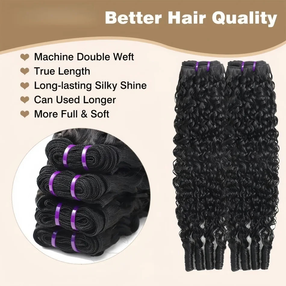 Burmese Curly Hair Bundles 12A Burmese Virgin Raw Human Hair Bundles Unprocessed Weaving Water Wave Curly Hair Extensions