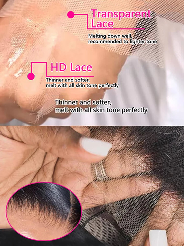 200 Density Frontal Wig For Black Women Brazilian Wigs Human Hair 5x5 Bone Straight HD Transparent Lace Front Wigs