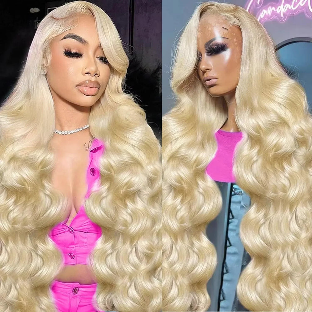 250% Density Peruvian 30 40 42 inch 613 Blonde 13x6 HD Lace Front Human Hair Wig For Women Body Wave Glueless Lace Frontal Wig