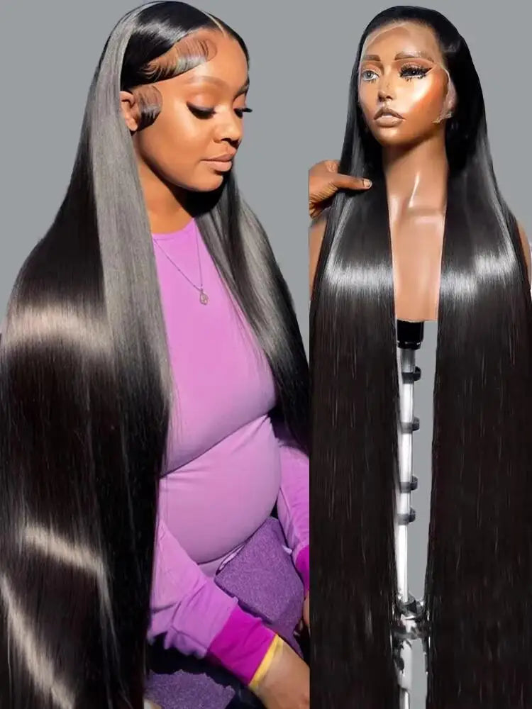 200 Density Frontal Wig For Black Women Brazilian Wigs Human Hair 5x5 Bone Straight HD Transparent Lace Front Wigs