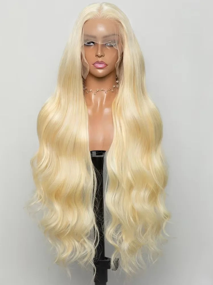 250% Density Peruvian 30 40 42 inch 613 Blonde 13x6 HD Lace Front Human Hair Wig For Women Body Wave Glueless Lace Frontal Wig