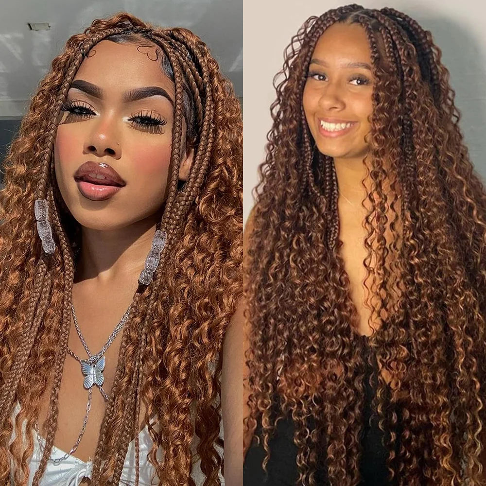 Colored Deep Wave Bulk 100G 2 Bundles Human Hair for Boho Braids Curly Braiding Hair 14-24 inch Remy Hair Brazilian