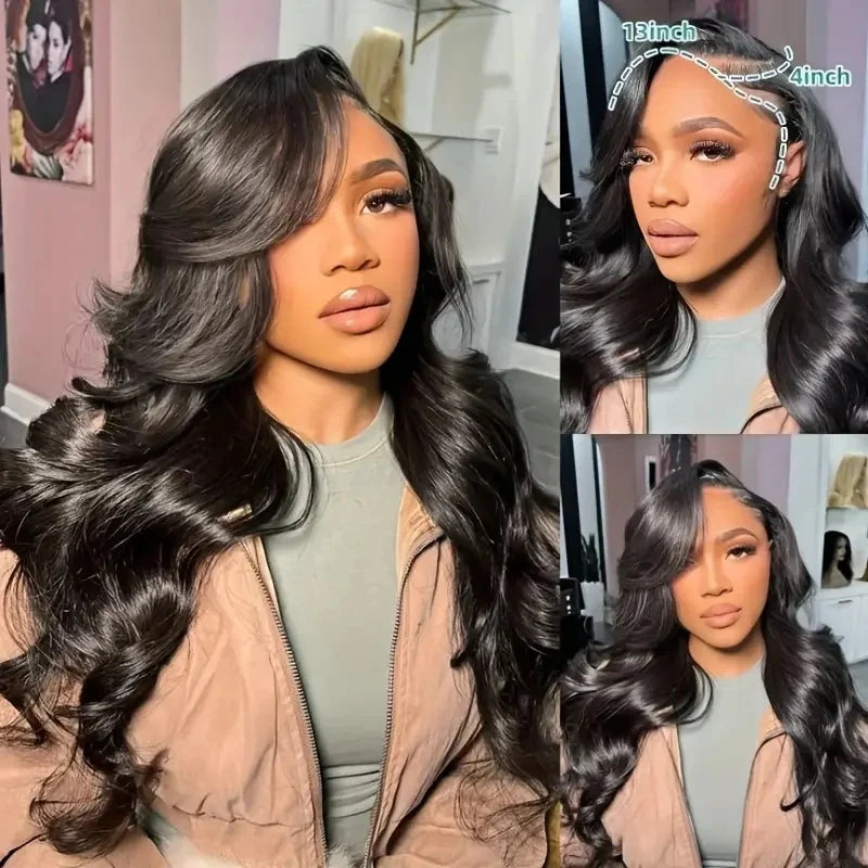 200 Density Body Wave 360 HD Transparent Lace Front Human Hair Wig 13x4 13x6 Lace Frontal Wigs For Women Pre Plucked