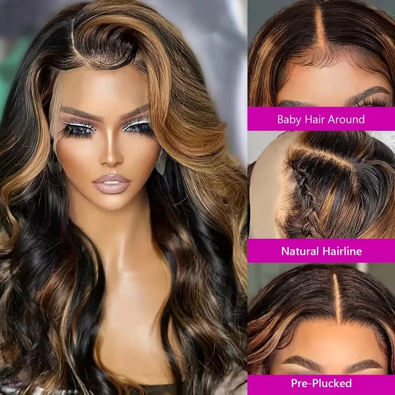 Body Wave P1B/30 Highlight Wig Human Hair For Women 13x6 Lace Front Wig Pre Plucked Pre Cut Lace 5x5 Glueless Wigs Human Hair