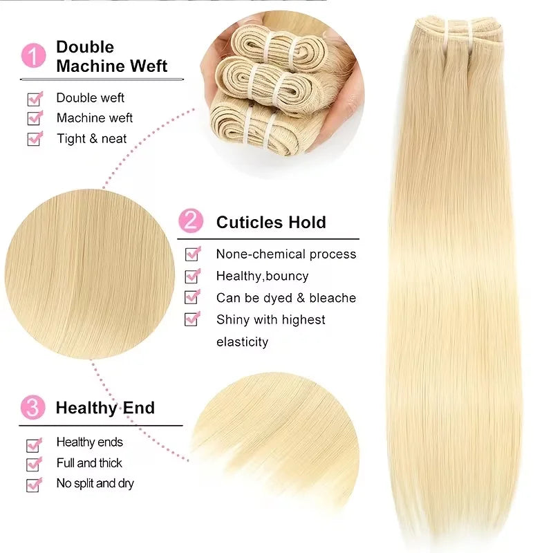 Straight 613 Brazilian Hair Bundles Straight Weave Remy Human Hair Weft 26 28 30 32 34 36 38 40 Inch Bundle