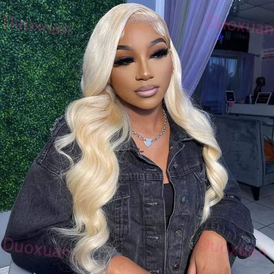 250% Density Peruvian 30 40 42 inch 613 Blonde 13x6 HD Lace Front Human Hair Wig For Women Body Wave Glueless Lace Frontal Wig