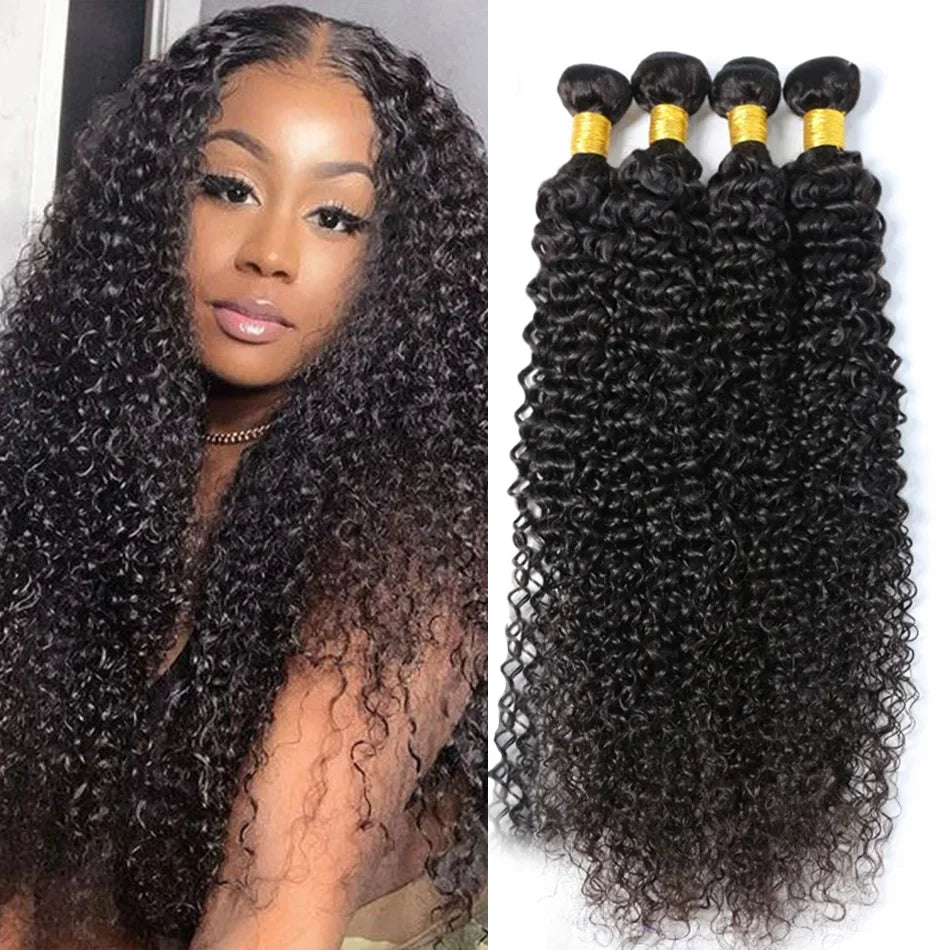 Kinky Curly Mongolian Human Hair Bundles
