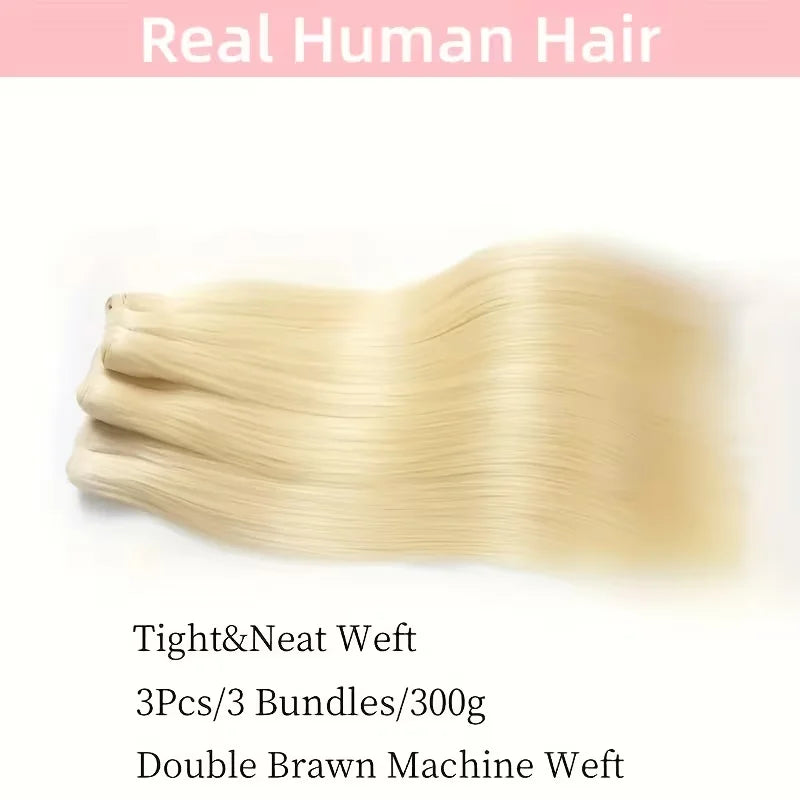 Straight 613 Brazilian Hair Bundles Straight Weave Remy Human Hair Weft 26 28 30 32 34 36 38 40 Inch Bundle