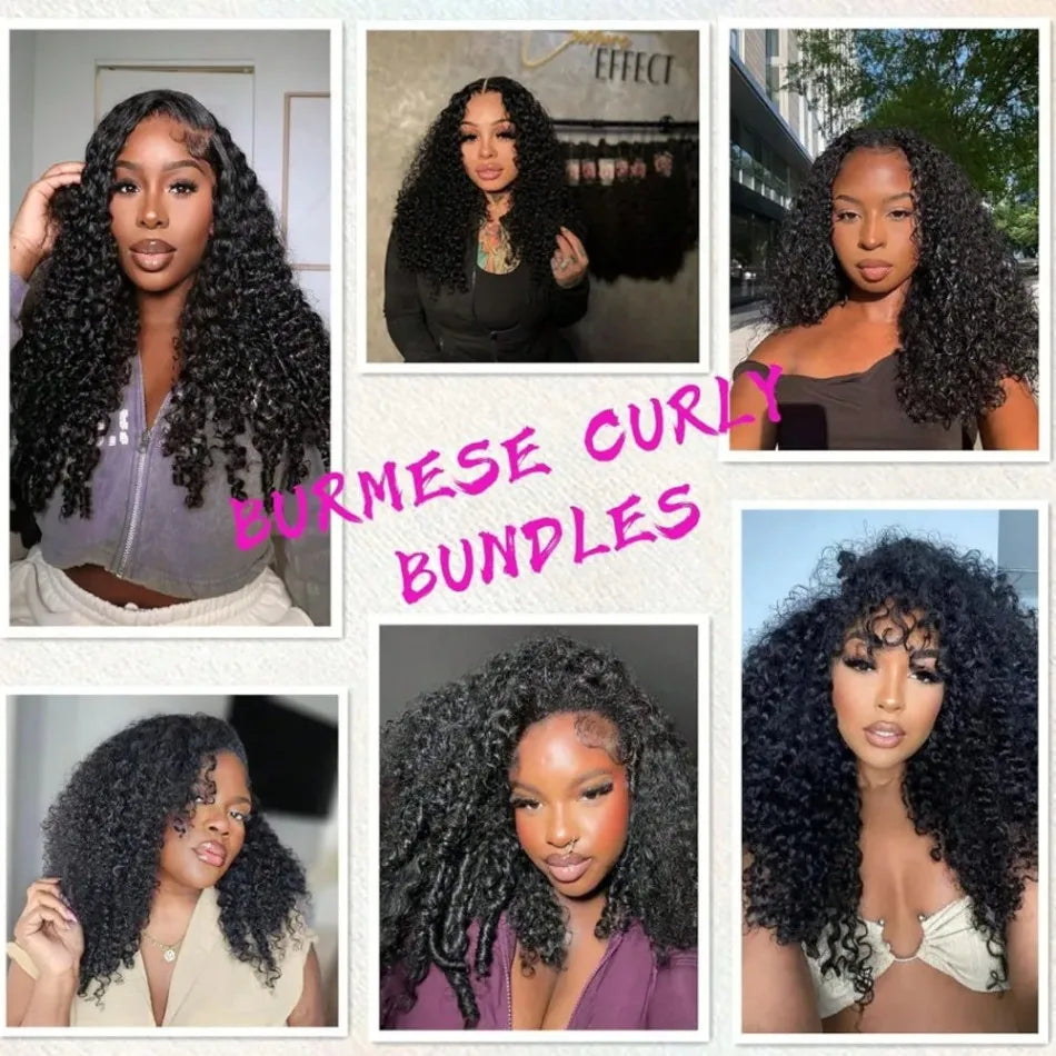 Burmese Curly Hair Bundles 12A Burmese Virgin Raw Human Hair Bundles Unprocessed Weaving Water Wave Curly Hair Extensions